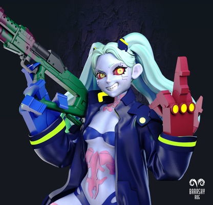 cyberpunk edgerunner rebecca art rebekka3d rebeccatictok loli anime adam smasher future aggression 2077 3d print model - Mito3D