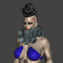 cyberpunk girl art cyber muscle woman people 3d print model - Mito3D