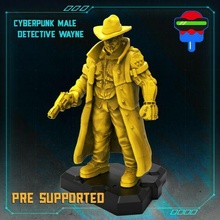cyberpunk male detective wayne revolver police cowboy cyberpunkred investigator 3d print model - Mito3D