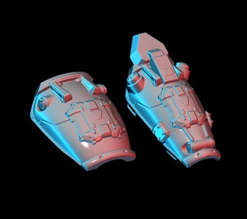 siberpunk sci fi omuz kolun ön kısmı zırh Ayarlamak 3d print model - Mito3D
