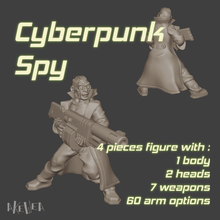cyberpunk espion modèle b 32mm wargames jeu le necromunda w40k l'infini starfinder shadowrun miniature 3d print model - Mito3D