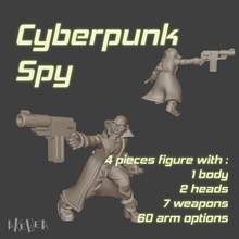 cyberpunk spy c modèle 32mm wargames jeu le necromunda w40k l'infini starfinder shadowrun miniature 3d print model - Mito3D