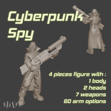 cyberpunk espion modèle e 32mm wargames jeu le necromunda w40k l'infini starfinder shadowrun miniature 3d print model - Mito3D