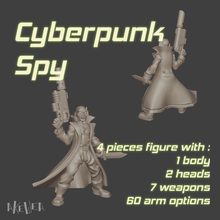 cyberpunk espion modèle 32mm wargames jeu le necromunda w40k l'infini starfinder shadowrun miniature 3d print model - Mito3D