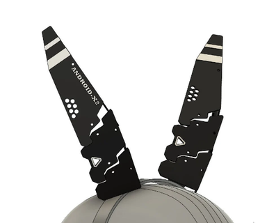 cyberpunk techwear cat bunny ears 3d model stl 3d print model - Mito3D