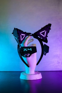 cyberpunk techwear cosplay cat ears 3d stl file 3d print model - Mito3D