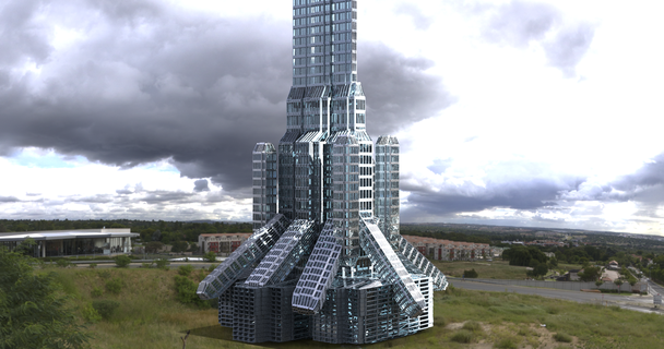 cyberpunk tower grid politicians grand 3d print model - Mito3D