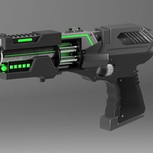 cyberpunk arme guerre pistolet 3d print model - Mito3D