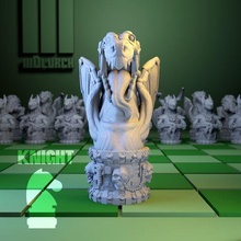 cyborg chess knight schach springer schachfigur miniture tabletop game boardgame chessboard figur 3d print model - Mito3D