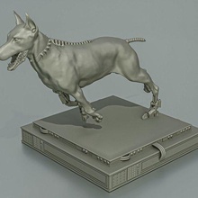 ciborgue cão doberman animal andróide robô sci fi fantasia mecha mecânico conceito esculpir escultura imprimível criatura Horror miniaturas estatuetas 3d print model - Mito3D