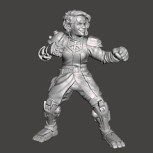 cyborg heroína combatiente miniatura figura ciencia ficción juegos 3d print model - Mito3D