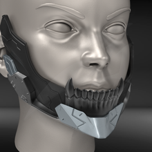 cyborg mascella armatura v3 moda maschera viso orrore arte cyber punk cosplay covid coronavirus indossabile airsoft 3d print model - Mito3D