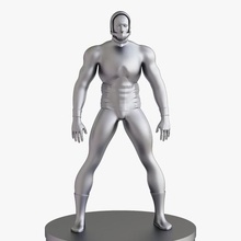 cyborg man art body game personage robot superhero hi poly character android cybernetic metal miniature statuette figurine model muscular toy 3d print model - Mito3D
