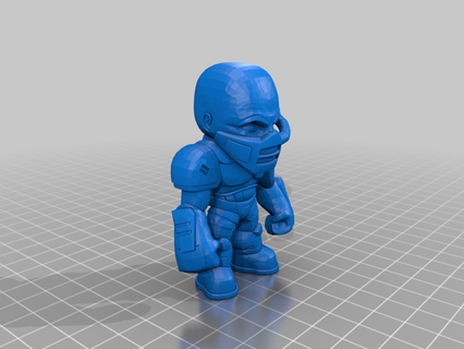 cyborg stepchild mini-figure character collectible marine model player quake 2 quakecon smc strogg tcm toy people 3d print model - Mito3D