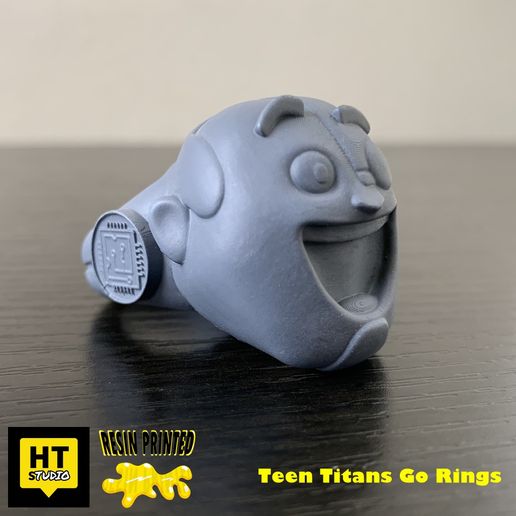 ciborgue adolescente titãs anel joalheria jovens Titãs desenho animado criança crianças Robin 3D print model - Mito3D