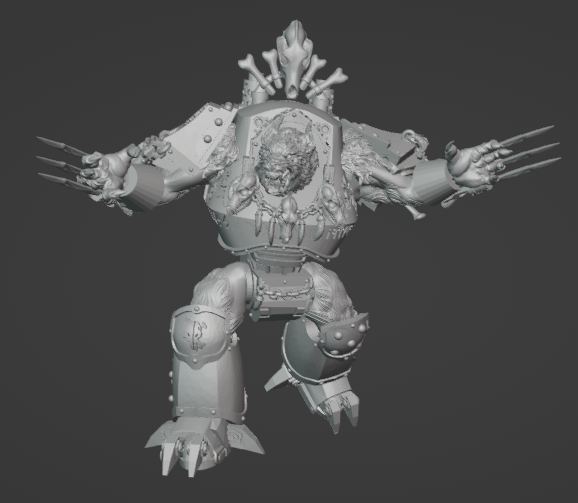 cyborg wulfen contempt wolves wolf space viking dreadnought 3D print model - Mito3D