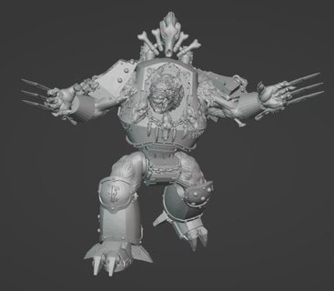 cyborg wulfen contempt wolves wolf space viking dreadnought 3d print model - Mito3D