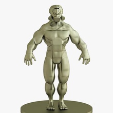 cyborg art body game personage robot superhero hi poly character android cybernetic metal miniature statuette figurine model muscular muscles toy 3d print model - Mito3D