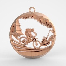 cyclist jewelry bicycle pendant fashion sport art jewel 3d print model - Mito3D