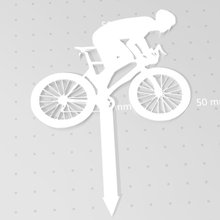 ciclista silhouette torta cappello cilindro arte 3d print model - Mito3D
