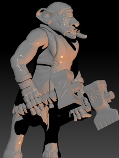 ciclope Preto ferreiro monstro costas jogos guerra brinquedo 3d print model - Mito3D