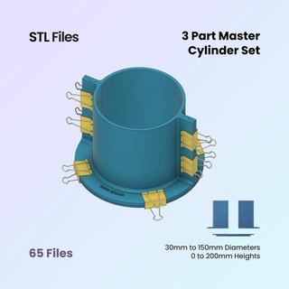 cylinder mold housing file set - 65 files 13 diameters frames making containers round box frame d20 dice make molds container 3d print model - Mito3D
