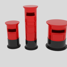 cylinder post box pack tool poly low asset ready game state uk kingdom united us package letter urban property road street london british brit 3d print model - Mito3D