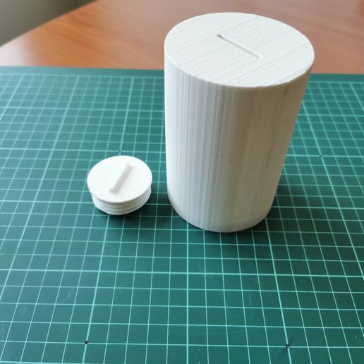 cylindrique argent boîte 0000002 porcin banque économies 3D print model - Mito3D