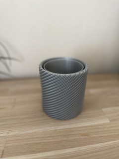 cylindrical spiral planter 110 pot plant gardening flower 3d print model - Mito3D