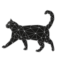 cynique chat art annimal de cat des chats kitty low poly contournement cadre 3d print model - Mito3D