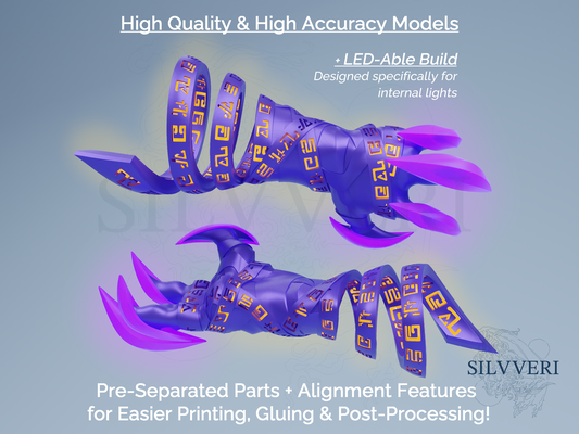 cyno burst claws led-able build cosplay - genshin impact instant download stl files 3d printing accessories bundle kit headpiece helmet anubis mask 3d print model - Mito3D