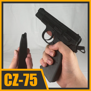 cz-75 prop pistol easy print w removable mag gun movie fun toy cosplay 3d print model - Mito3D