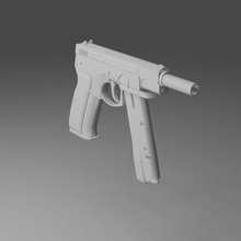 cz75 gun lowpoly 3d print model - Mito3D