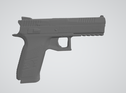 cz p09 azul pistola escanear real Talla herramientas kydex moho 3d print model - Mito3D