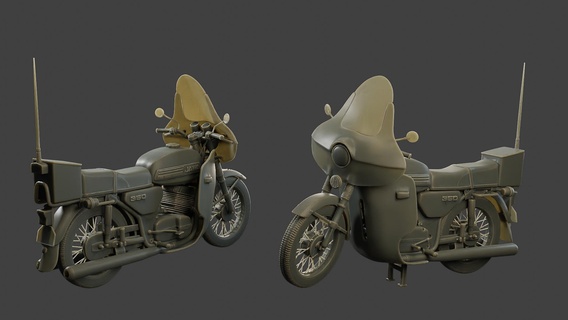 çekslovak komünist polis Jawa 350 motosiklet oyun adam asker ww2 savaş minyatür şekil heykel askeri Ordu diyorama dünya Çekoslovak Çekoslovakya kask yürümek Yazdır 3d print model - Mito3D