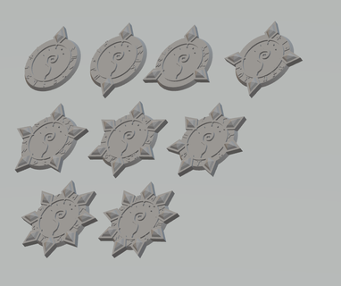 d soletrar fenda tokens bruxo anão runas dnd símbolo 3d print model - Mito3D