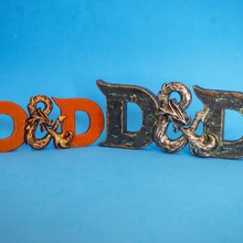 d&d 3d logo dungeons & dragons art dragones y mazmorras juego rol logotipo rpg prop signs logos 3d print model - Mito3D
