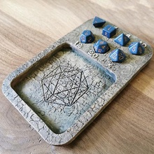 d&d dice tray - stone game 3d print model - Mito3D
