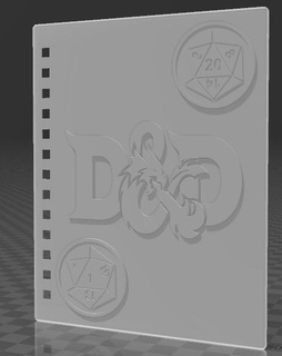 d&d notebook cover Game dnd rpg d20 critical fail dice game roleplay icosahedron 3d print model - Mito3D