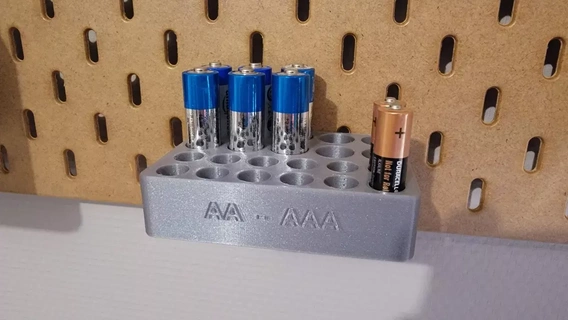 d-battery holder support battery ikea skadis aa aaa 3d print model - Mito3D