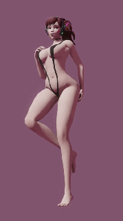 dva figura overwatch bufera neve hana canzone carattere anime gioco ragazza donna posa corpo figurina miniature 3d print model - Mito3D