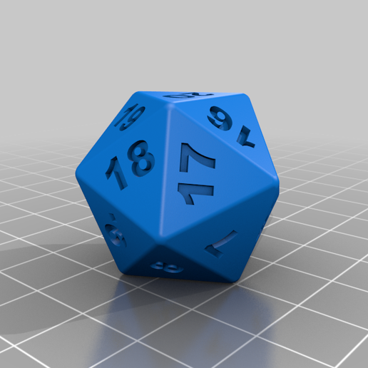 d20 countdown dice game 3D print model - Mito3D