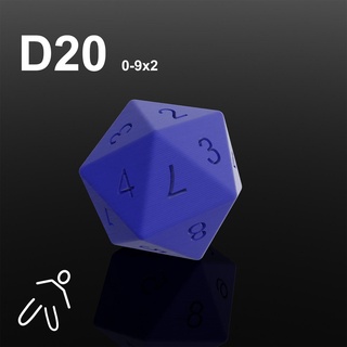 d20 dice 0-9 x2 3d print model - Mito3D