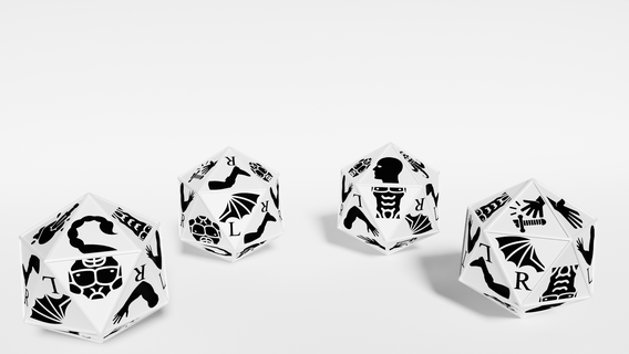 d20 dice hit marks dices blender printready 3d 3dprint 3dmodelling hitmarks 3d print model - Mito3D