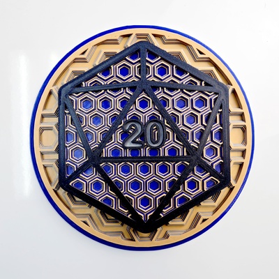 d20 dimensional mosaico arte rpg morir mazmorras dragones d dnd 3d print model - Mito3D