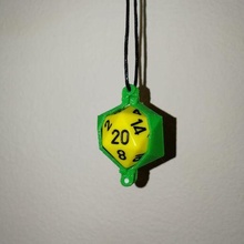 d20 Kulp destek anahtarlık takı oyuncak özel icosahedron dnd masa oyunu zar kafes optimize edilmiş iplik menteşe 3d print model - Mito3D