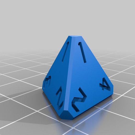 d4 4 sided mourir Jeu art Déco dd dé dnd rouleau rtd 3D print model - Mito3D