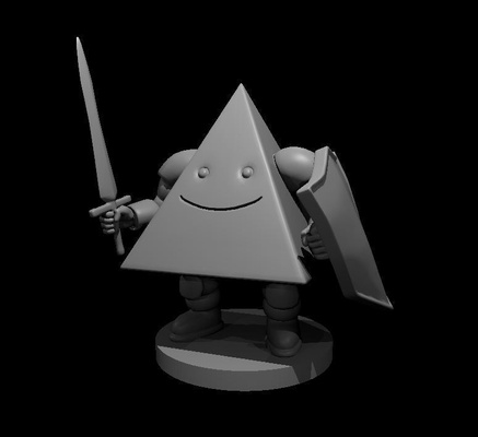 d4 knight game dnd miniature dungeons dragons toy 3d print model - Mito3D