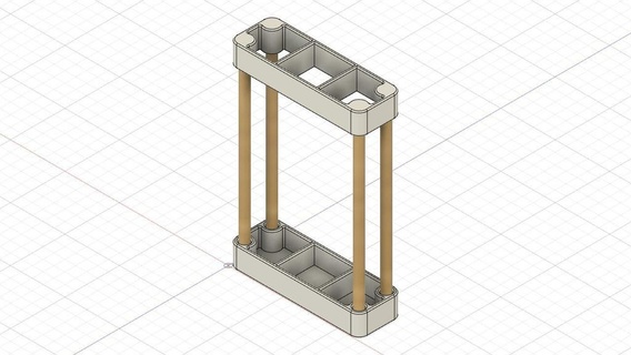 d4stand 20mm x - 3 cells upper lower parts Tools stl step tool storage stand bamboo skewers 3d print model - Mito3D
