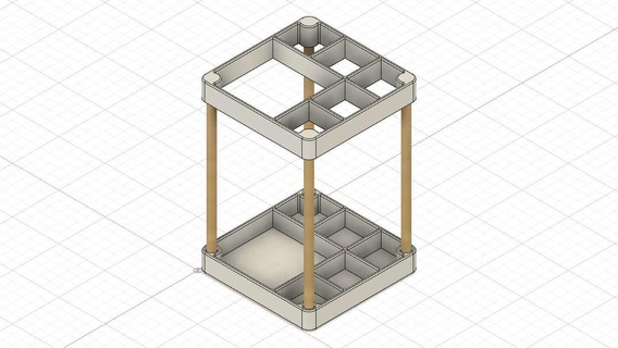 d4stand 40mm x - 1 cell 20mm 5 cells upper lower parts Tools stl step tool storage stand bamboo skewers 3d print model - Mito3D